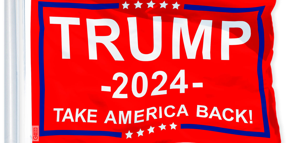 Trump 2024 Mini-Flaggen Set – 24 Stück, Rot & Blau, Mit Stab, Für Partys & Deko