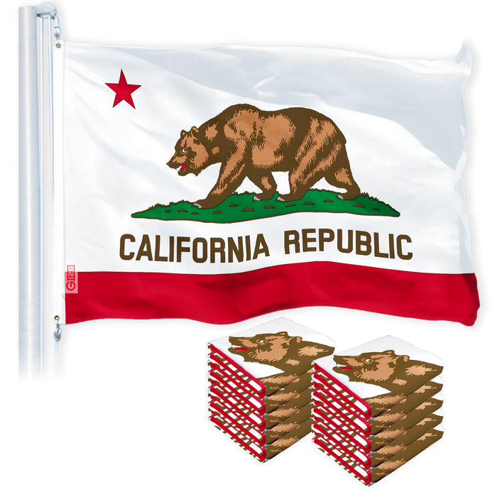 California CA State Flag 3x5 Ft 10-Pack 150D Printed Polyester By G128