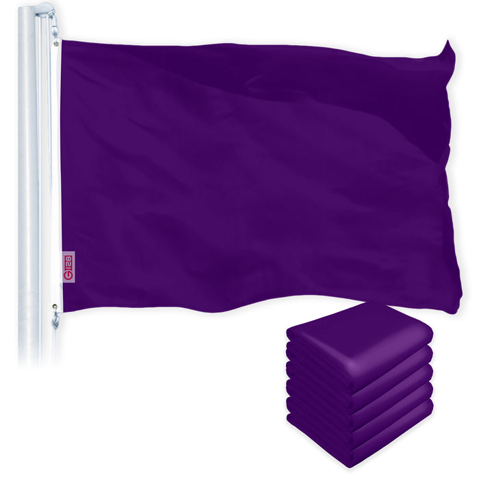 Solid Purple Color Flag 3x5 Ft 5-Pack Printed 150D Polyester By G128