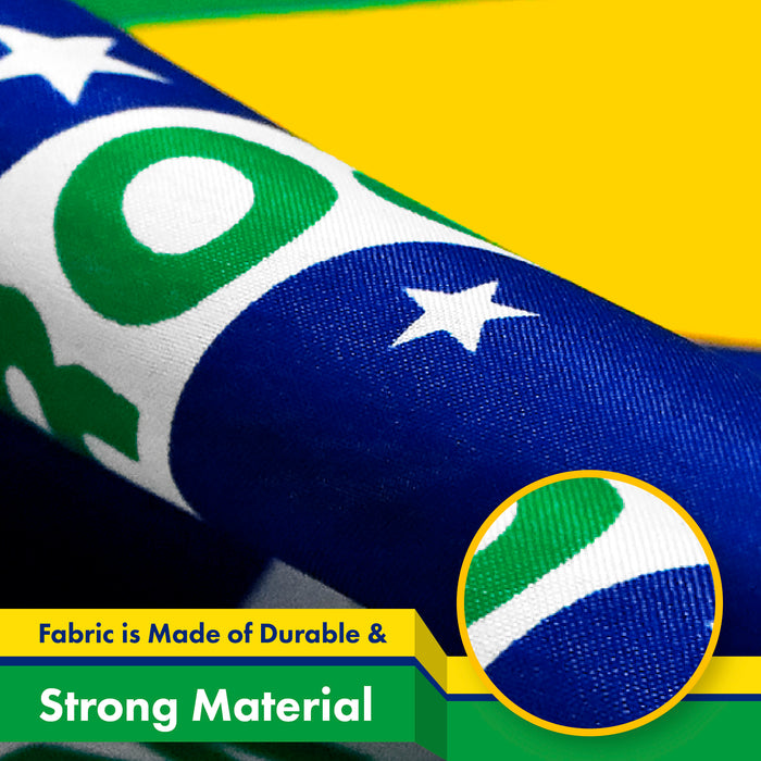 Brazil Brazilian Flag 3x5 Ft 2-Pack 150D Printed Polyester By G128