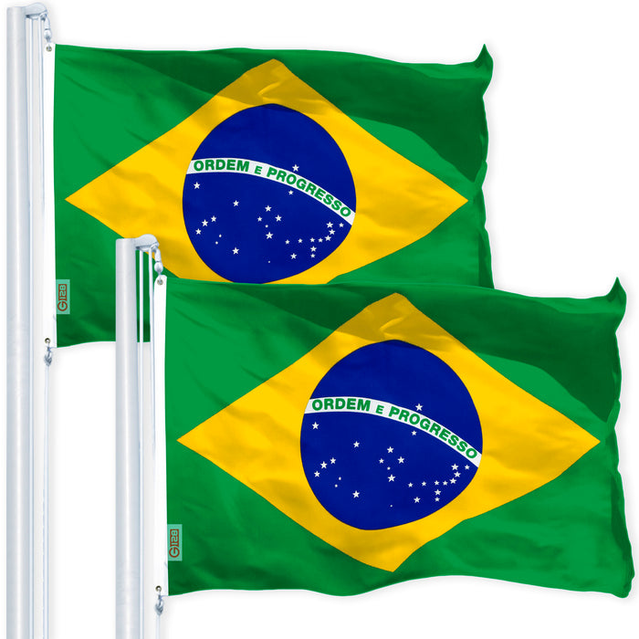 Brazil Brazilian Flag 3x5 Ft 2-Pack 150D Printed Polyester By G128