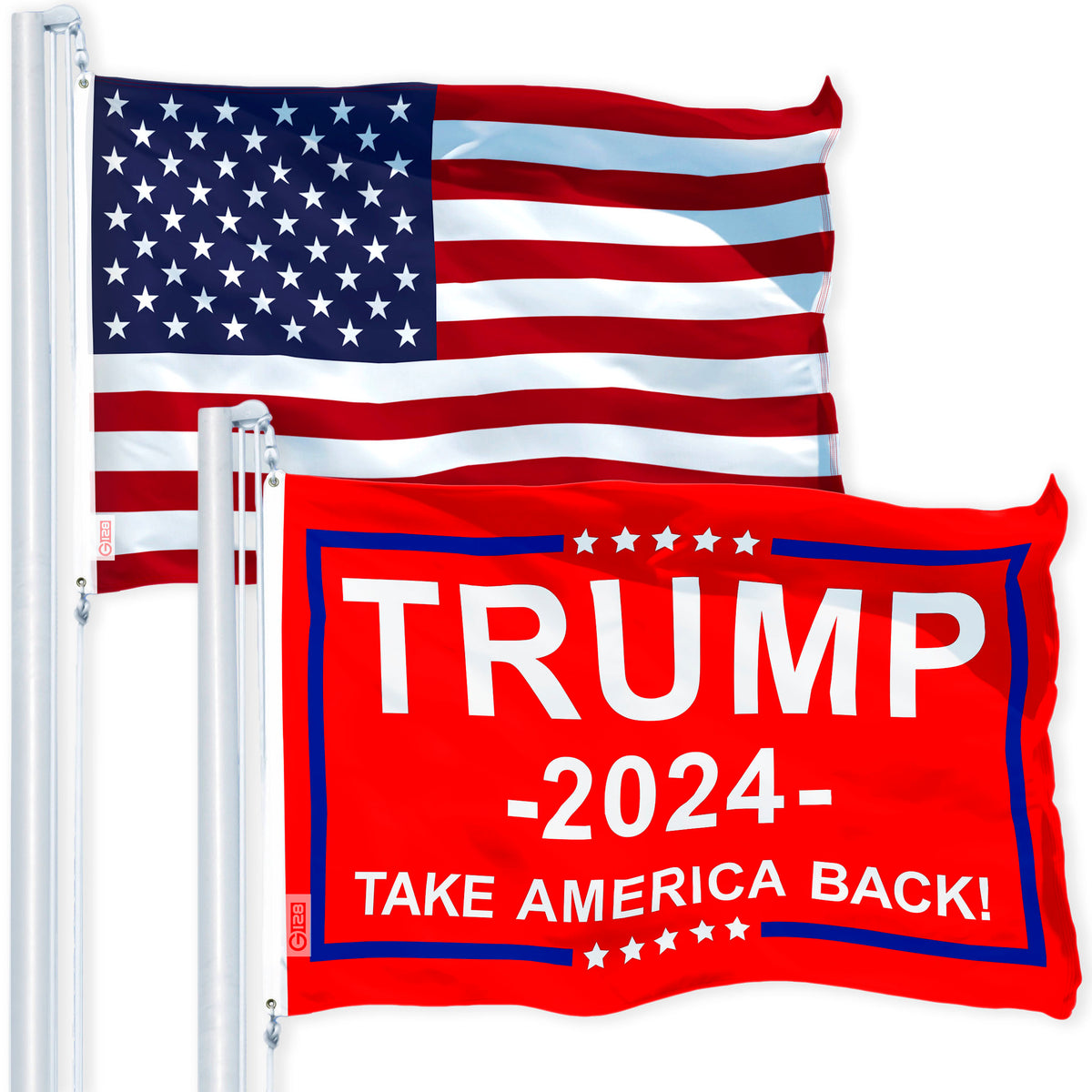 T-shirt Manches Longues Trump 2024 - Motif Drapeau USA "Keep America Great" - Unisexe Adulte - Neuf