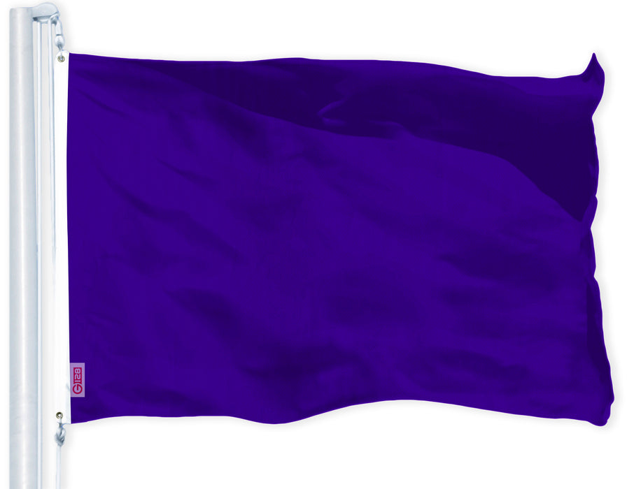 G128 Solid Violet Color Flag | 4x6 Ft | LiteWeave Pro Series Printed 150D Polyester | Indoor/Outdoor, Vibrant Colors, Brass Grommets, Thicker and More Durable Than 100D 75D Polyester