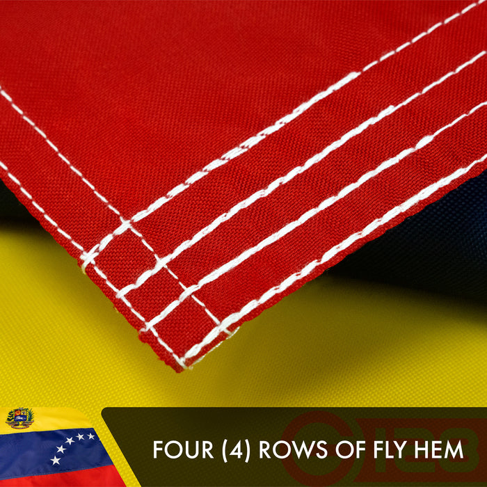 Venezuela Venezuelan Flag 3x5 Ft 2-Pack Double-sided Embroidered Polyester By G128