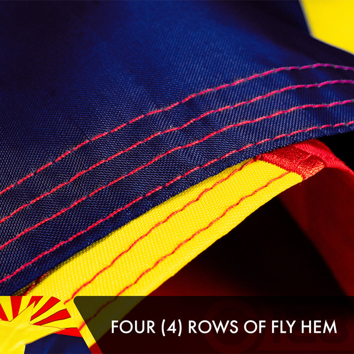 Arizona AZ State Flag 3x5 Ft 5-Pack Double-sided Embroidered Polyester By G128