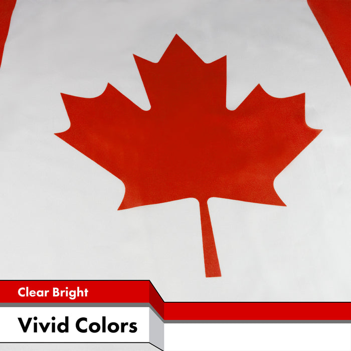 G128 Combo Pack: USA American Flag & Canada Canadian Flag 3x5 FT Printed 150D Polyester