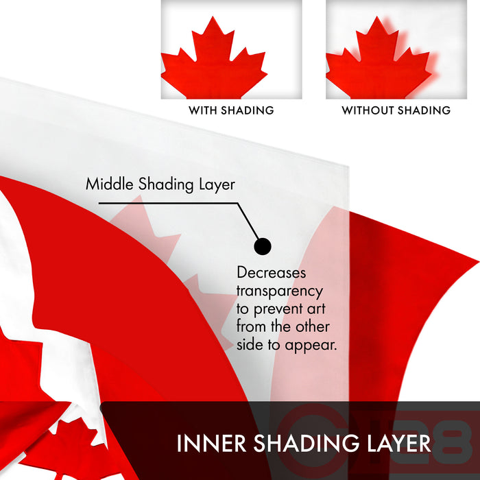 G128 10 Pack: Canada Canadian Flag | 2.5x4 Ft | Double ToughWeave Series Double Sided Embroidered 210D Polyester | Country Flag, Embroidered Design, Indoor/Outdoor, Brass Grommets, Heavy Duty, 3-ply