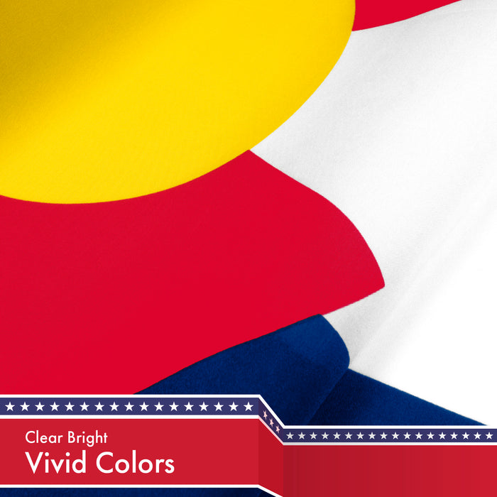 Colorado CO State Flag 3x5 Ft 2-Pack 150D Printed Polyester By G128