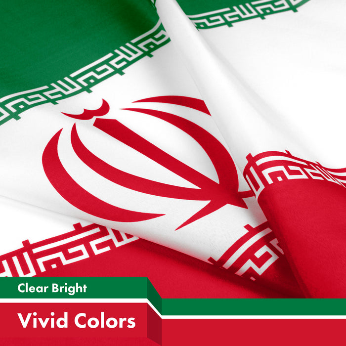 Iran Iranian Flag 3x5 Ft 2-Pack 150D Printed Polyester By G128
