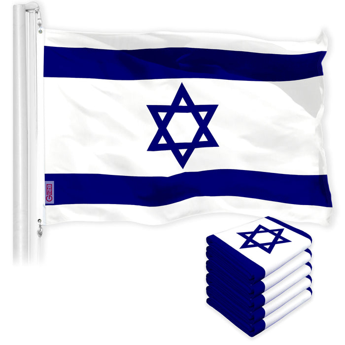 Israel Israeli Flag 3x5 Ft 5-Pack 150D Printed Polyester By G128