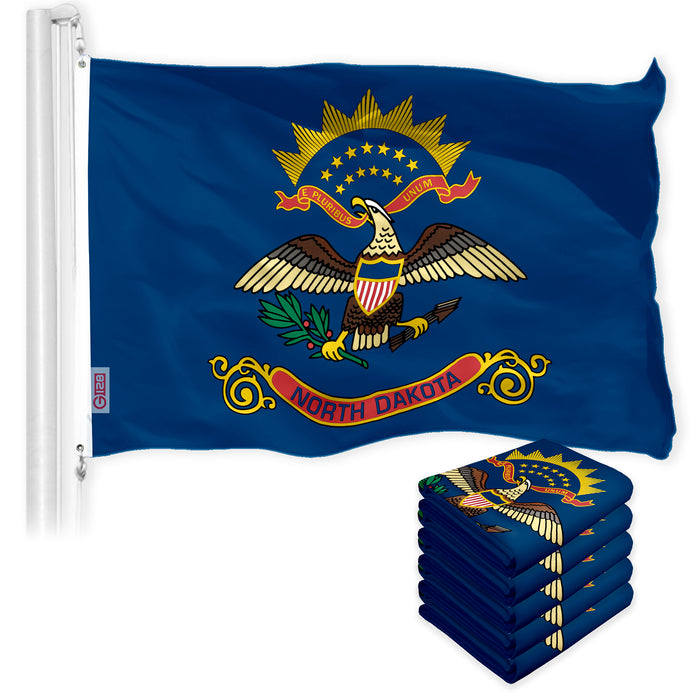 North Dakota ND State Flag 3x5 Ft 5-Pack 150D Printed Polyester By G128