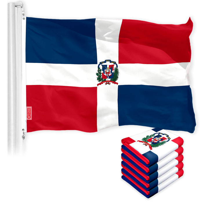 Dominican Republic Dominican Flag 3x5 Ft 5-Pack 150D Printed Polyester By G128