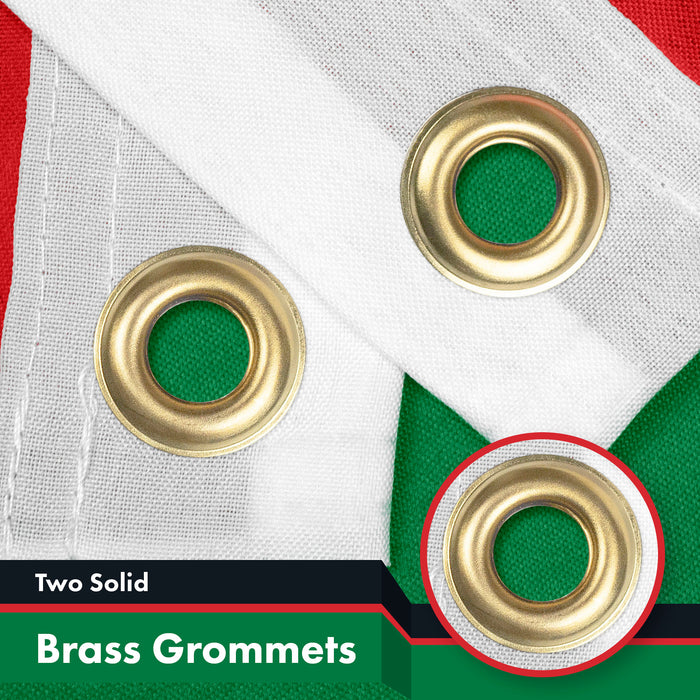 Drapeau Palestine 3x5 Pieds (90x150 Cm) - Polyester Qualité Extérieur - Œillets Laiton - Double Couture - 14