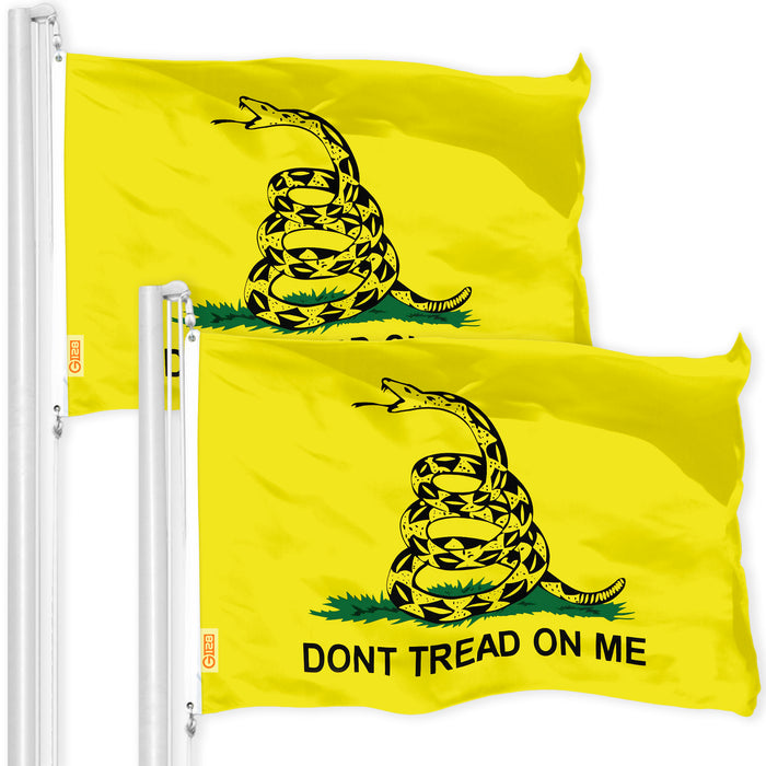 Gadsden Dont Tread on Me Flag 3x5 Ft 2-Pack Printed 150D Polyester By G128