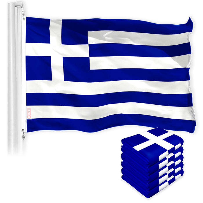 Greece Greek Flag 3x5 Ft 5-Pack 150D Printed Polyester By G128