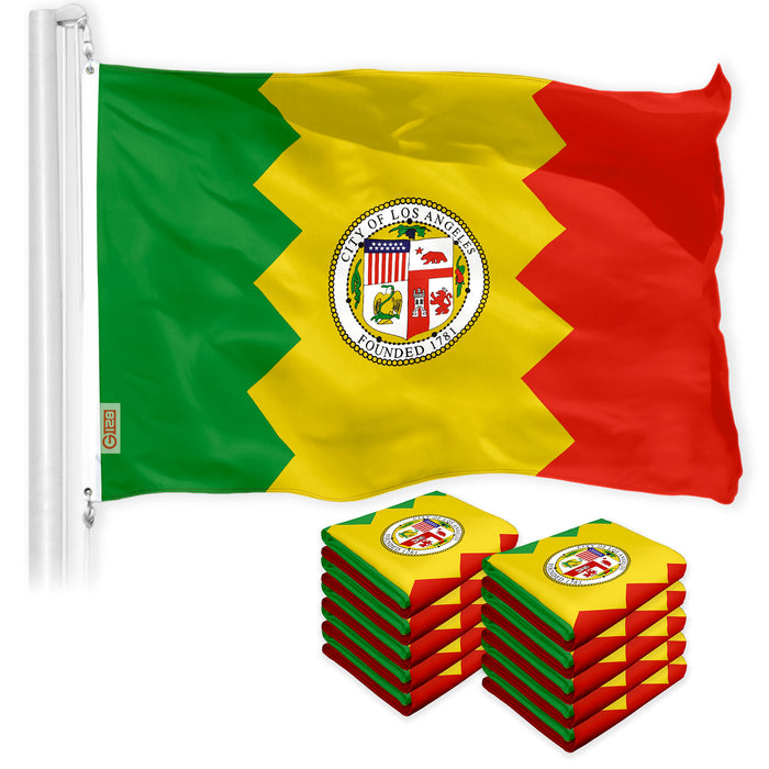 Los Angeles LA City Flag 3x5 Ft 10-Pack 150D Printed Polyester By G128