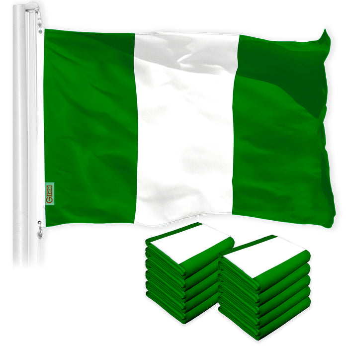 Nigeria Nigerian Flag 3x5 Ft 10-Pack 150D Printed Polyester By G128