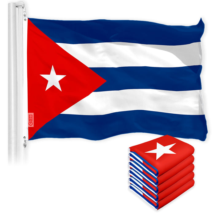 Cuba Cuban Flag 3x5 Ft 5-Pack 150D Printed Polyester By G128