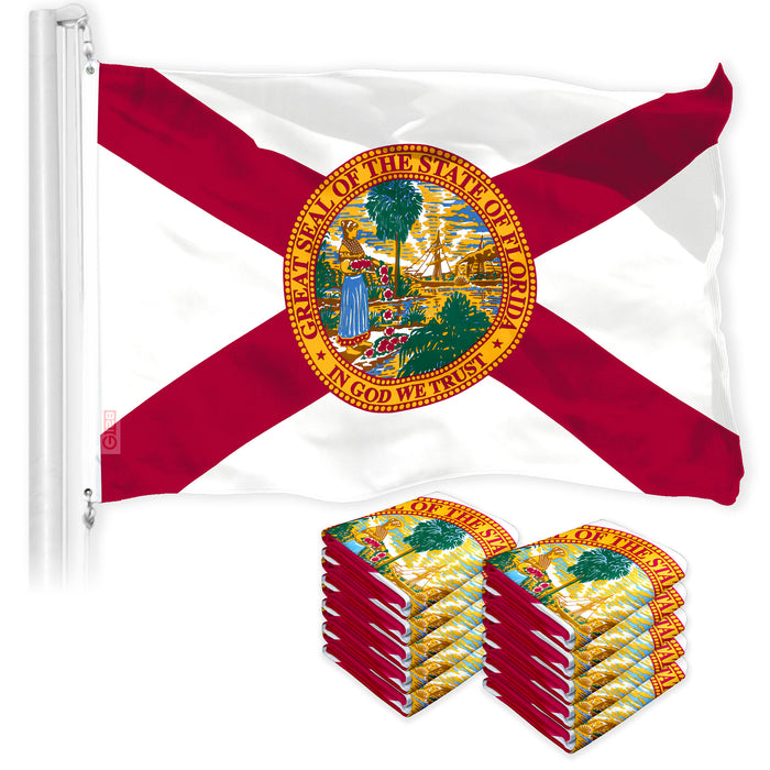 Florida FL State Flag 3x5 Ft 10-Pack 150D Printed Polyester By G128