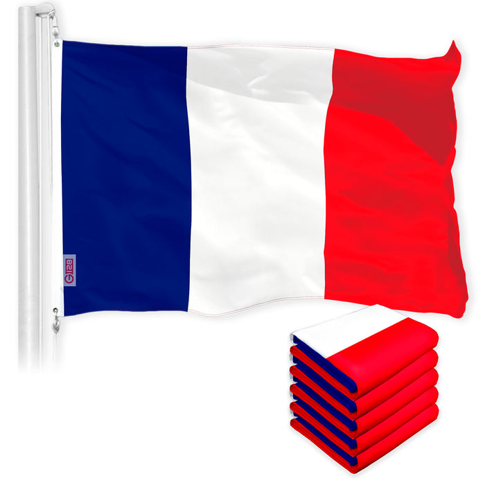 France French Flag 3x5 Ft 5-Pack 150D Printed Polyester By G128