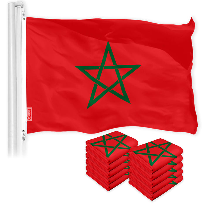 Morocco Moroccan Flag 3x5 Ft 10-Pack 150D Printed Polyester By G128