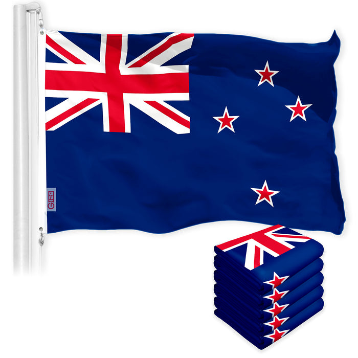 New Zealand Kiwi Flag 3x5 Ft 5-Pack 150D Printed Polyester By G128