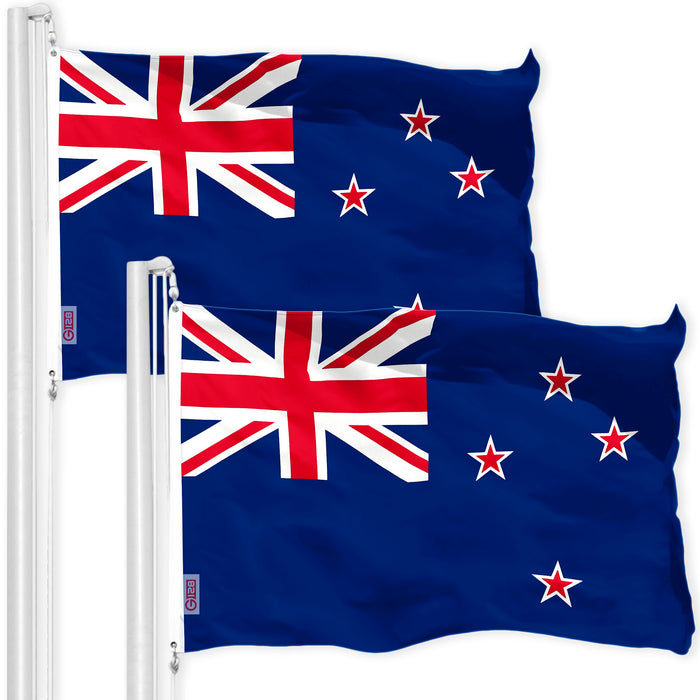 New Zealand Kiwi Flag 3x5 Ft 2-Pack 150D Printed Polyester By G128