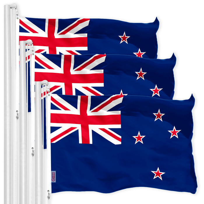 New Zealand Kiwi Flag 3x5 Ft 3-Pack 150D Printed Polyester By G128