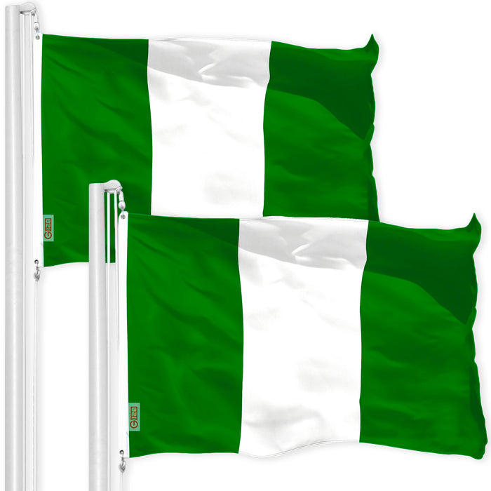 Nigeria Nigerian Flag 3x5 Ft 2-Pack 150D Printed Polyester By G128