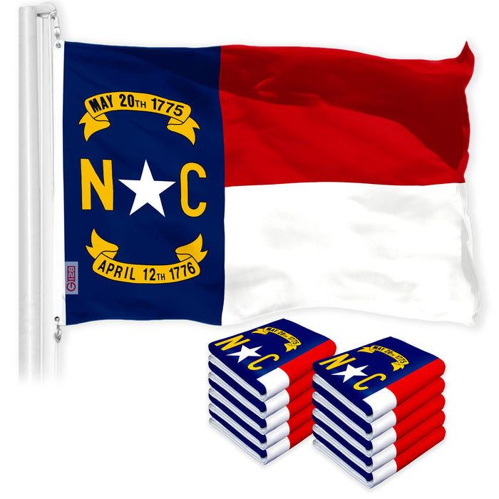 North Carolina State Flag 3x5 Ft 10-Pack 150D Printed Polyester By G128