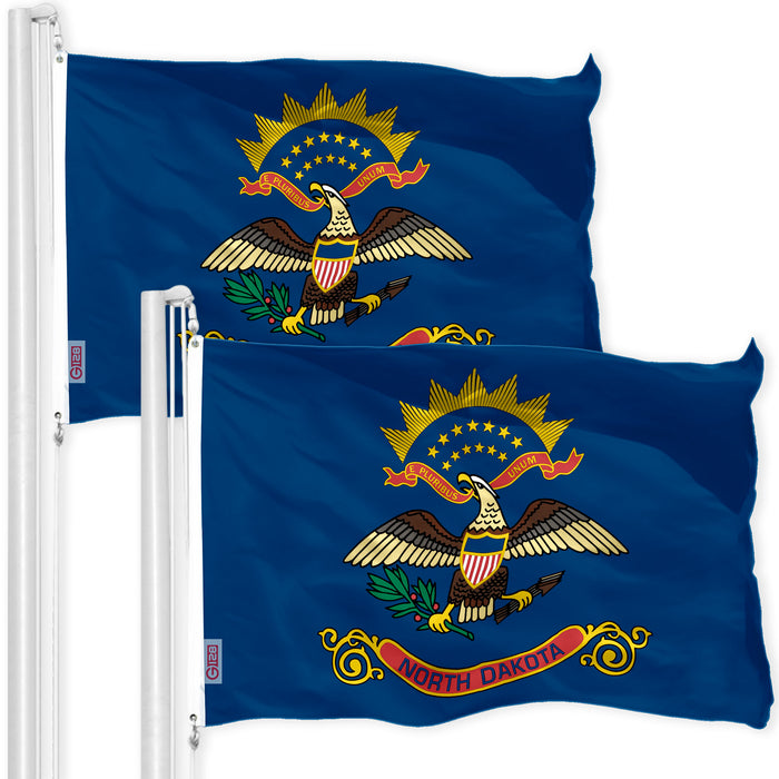North Dakota ND State Flag 3x5 Ft 2-Pack 150D Printed Polyester By G128