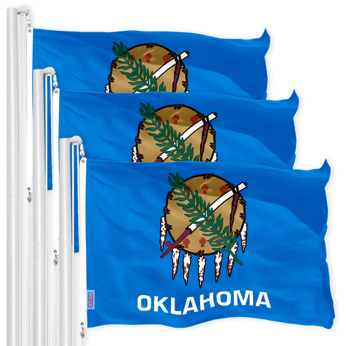Oklahoma OK State Flag 3x5 Ft 3-Pack 150D Printed Polyester By G128
