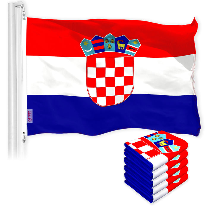 Croatia Croatian Flag 3x5 Ft 5-Pack 150D Printed Polyester By G128