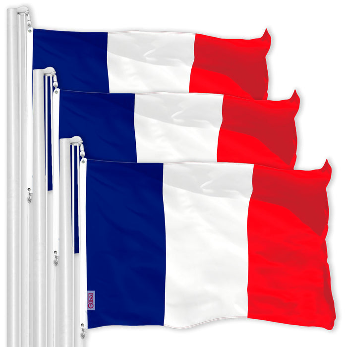 France French Flag 3x5 Ft 3-Pack 150D Printed Polyester By G128