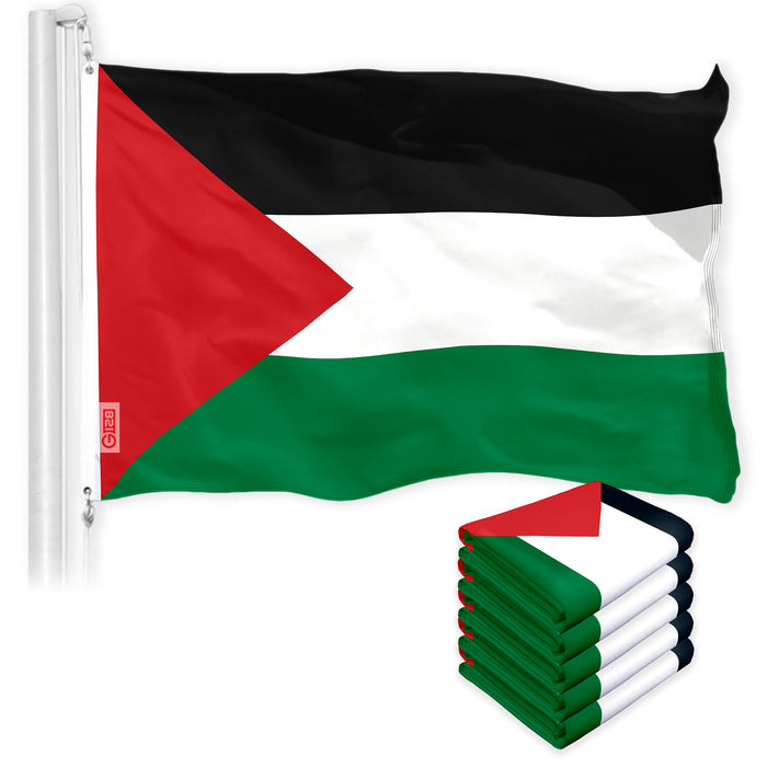Palestine Palestinian Flag 3x5 Ft 5-Pack 150D Printed Polyester By G128