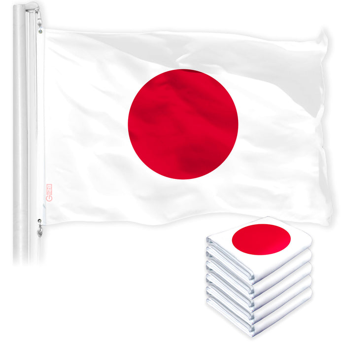 Japan Japanese Flag 3x5 Ft 5-Pack 150D Printed Polyester By G128