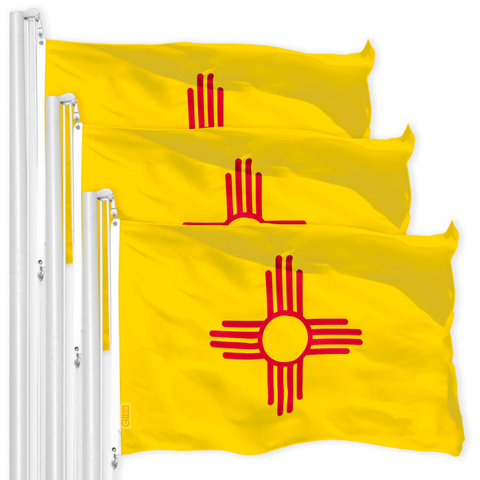 New Mexico NM State Flag 3x5 Ft 3-Pack 150D Printed Polyester By G128
