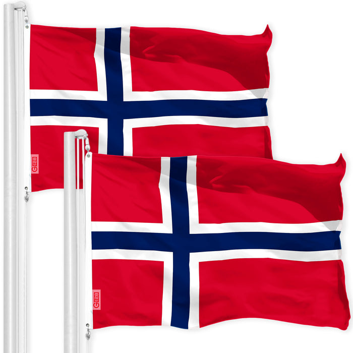 Norway Norwegian Flag 3x5 Ft 2-Pack 150D Printed Polyester By G128