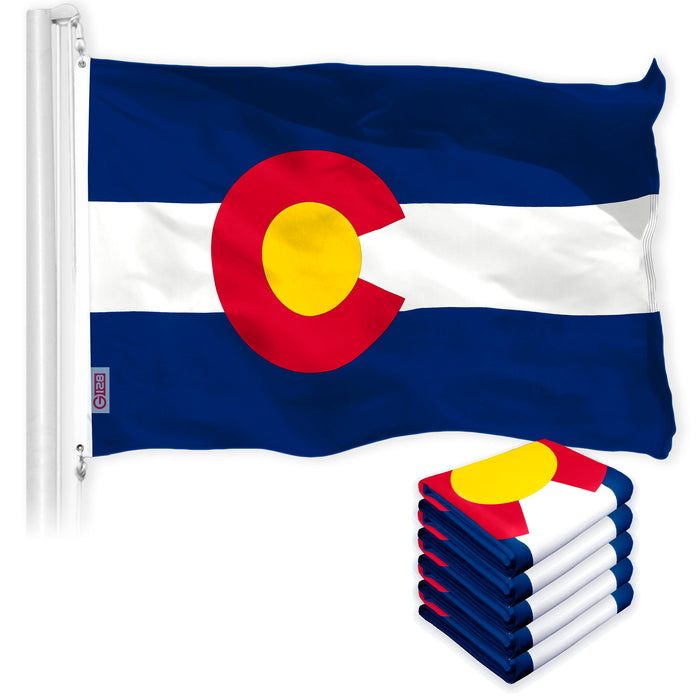 Colorado CO State Flag 3x5 Ft 5-Pack 150D Printed Polyester By G128