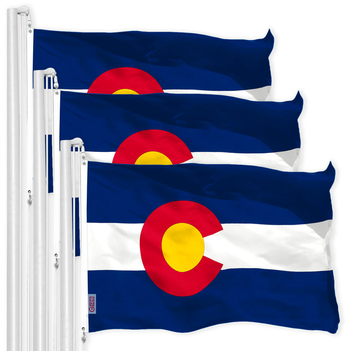 Colorado CO State Flag 3x5 Ft 3-Pack 150D Printed Polyester By G128