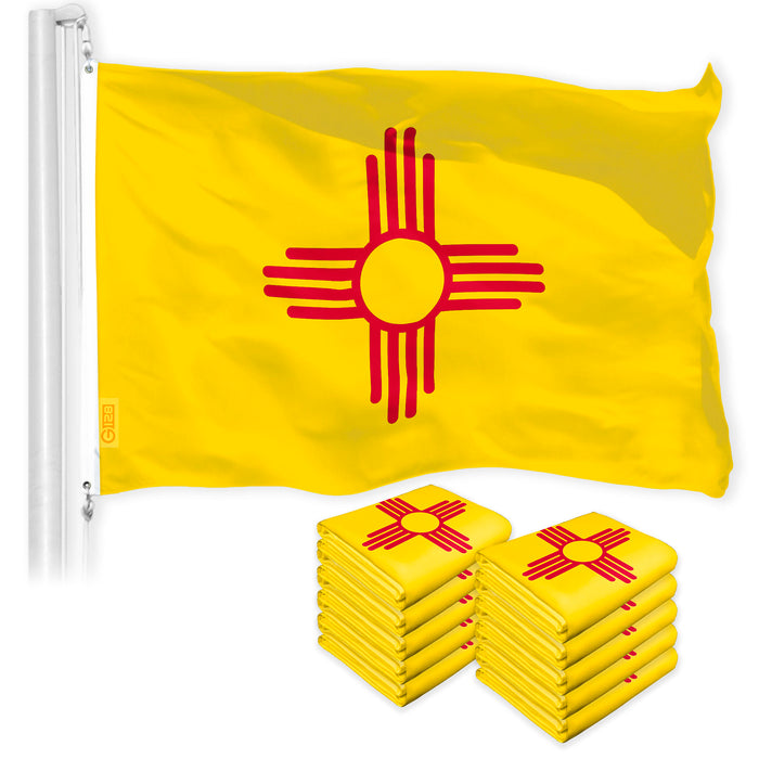New Mexico NM State Flag 3x5 Ft 10-Pack 150D Printed Polyester By G128