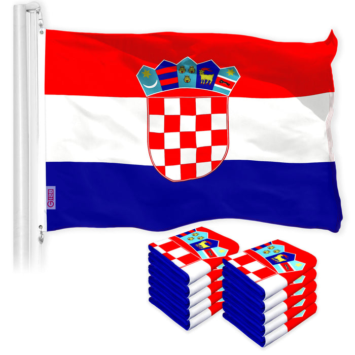 Croatia Croatian Flag 3x5 Ft 10-Pack 150D Printed Polyester By G128