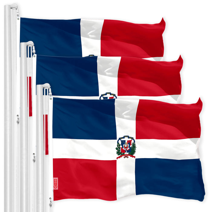 Dominican Republic Dominican Flag 3x5 Ft 3-Pack 150D Printed Polyester By G128