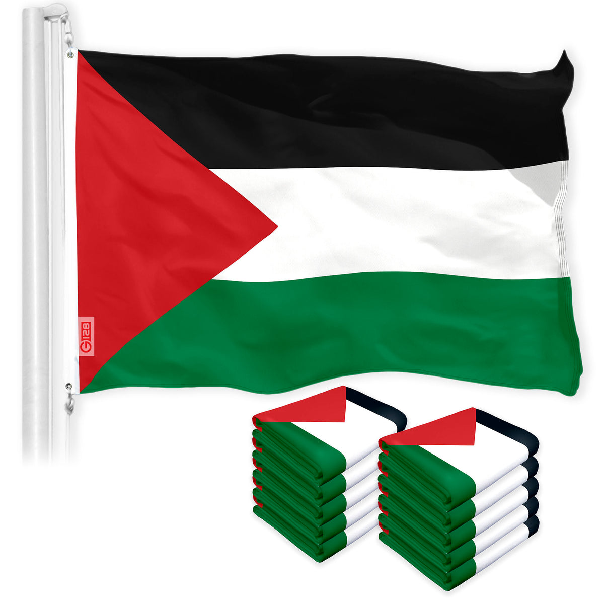 Palästina Flagge 3x5 Fuß (90x150 Cm) – Dickes 150D Polyester, Wetterfest & Mit Messingösen