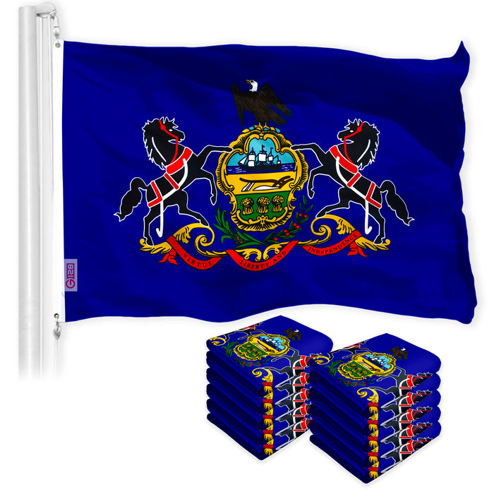 Pennsylvania PA State Flag 3x5 Ft 10-Pack 150D Printed Polyester By G128