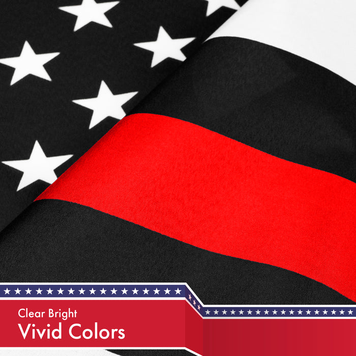Thin Red Line Flag 3x5 Ft 2-Pack Printed 150D Polyester By G128
