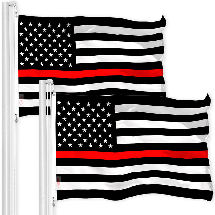 Thin Red Line Flag 3x5 Ft 2-Pack Printed 150D Polyester By G128