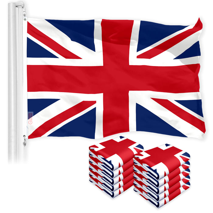 UK Great Britain Flag 3x5 Ft 10-Pack 150D Printed Polyester By G128