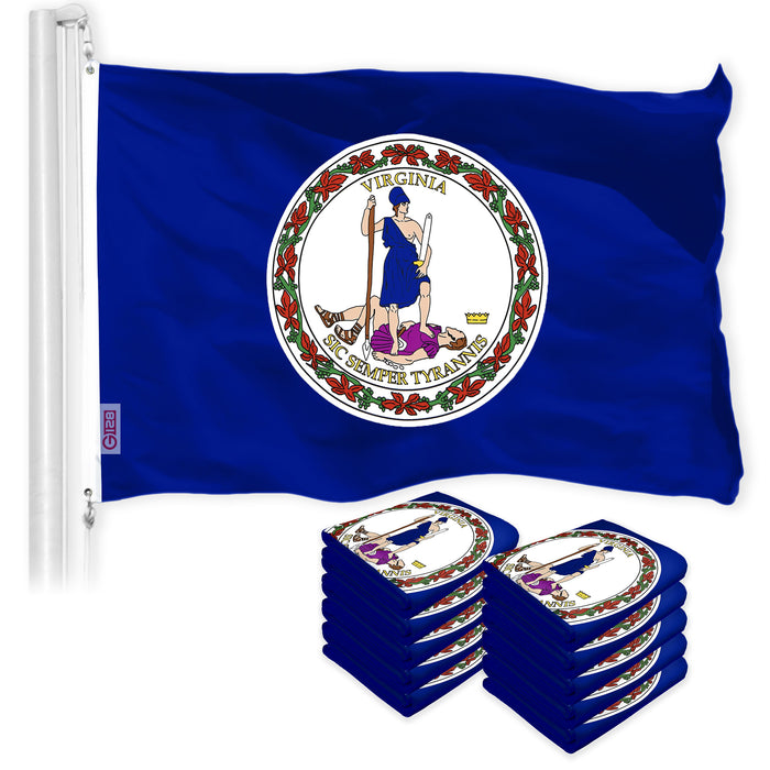 Virginia VA State Flag 3x5 Ft 10-Pack 150D Printed Polyester By G128