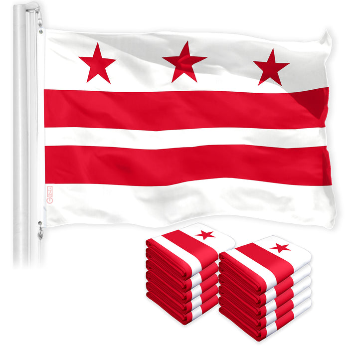Washington DC City Flag 3x5 Ft 10-Pack 150D Printed Polyester By G128